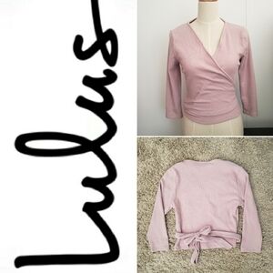 Lulus ballet pink warp cardigan sweater M